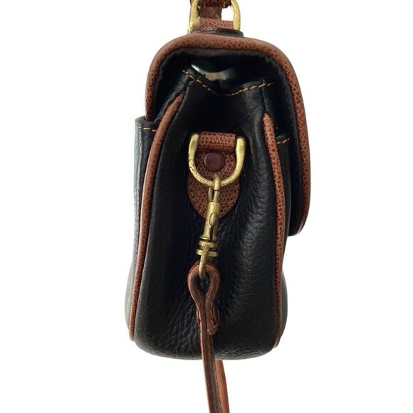 Vintage Liz Claiborne Black and Brown Leather Crossbody Bag - Picture 5 of 11